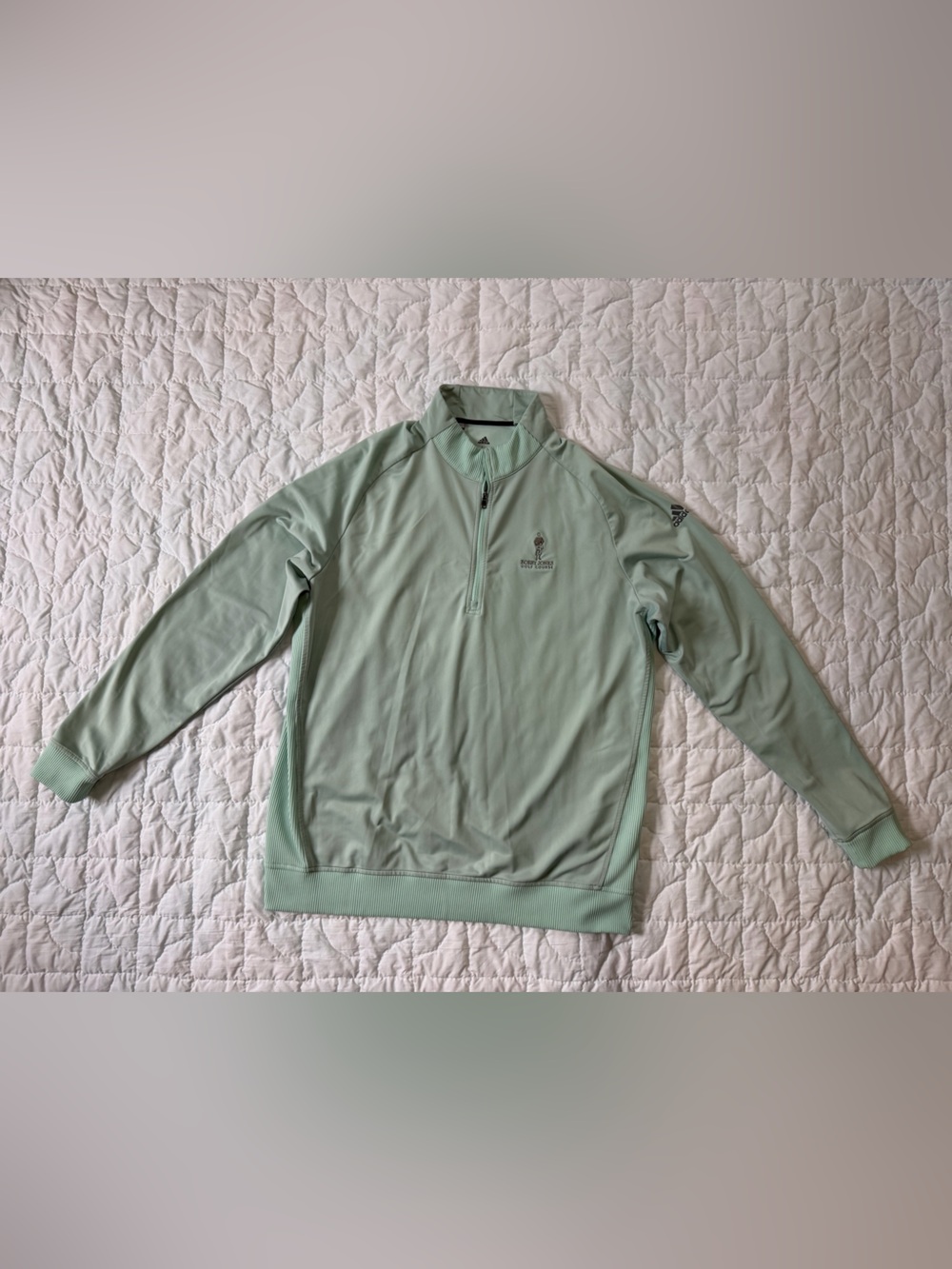 Adidas Men’s Golf Pullover in Mint Green - Bobby Jones logo